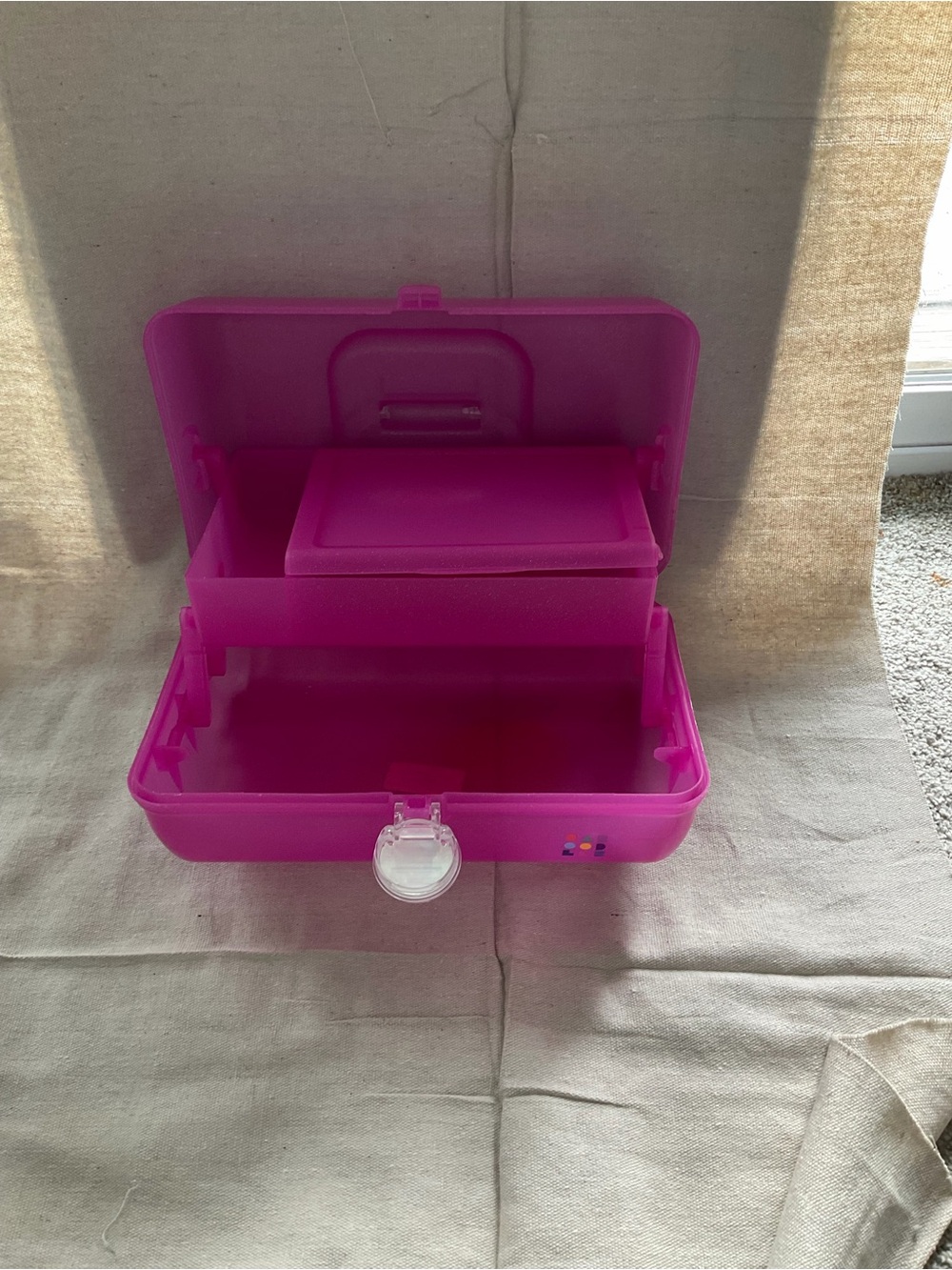 Caboodle Pink Portable Plastic Storage Box - Small Organizer Case EUC